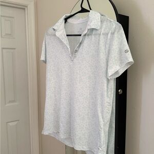 Etonic White golf Polo with Tiny Blue Microdots